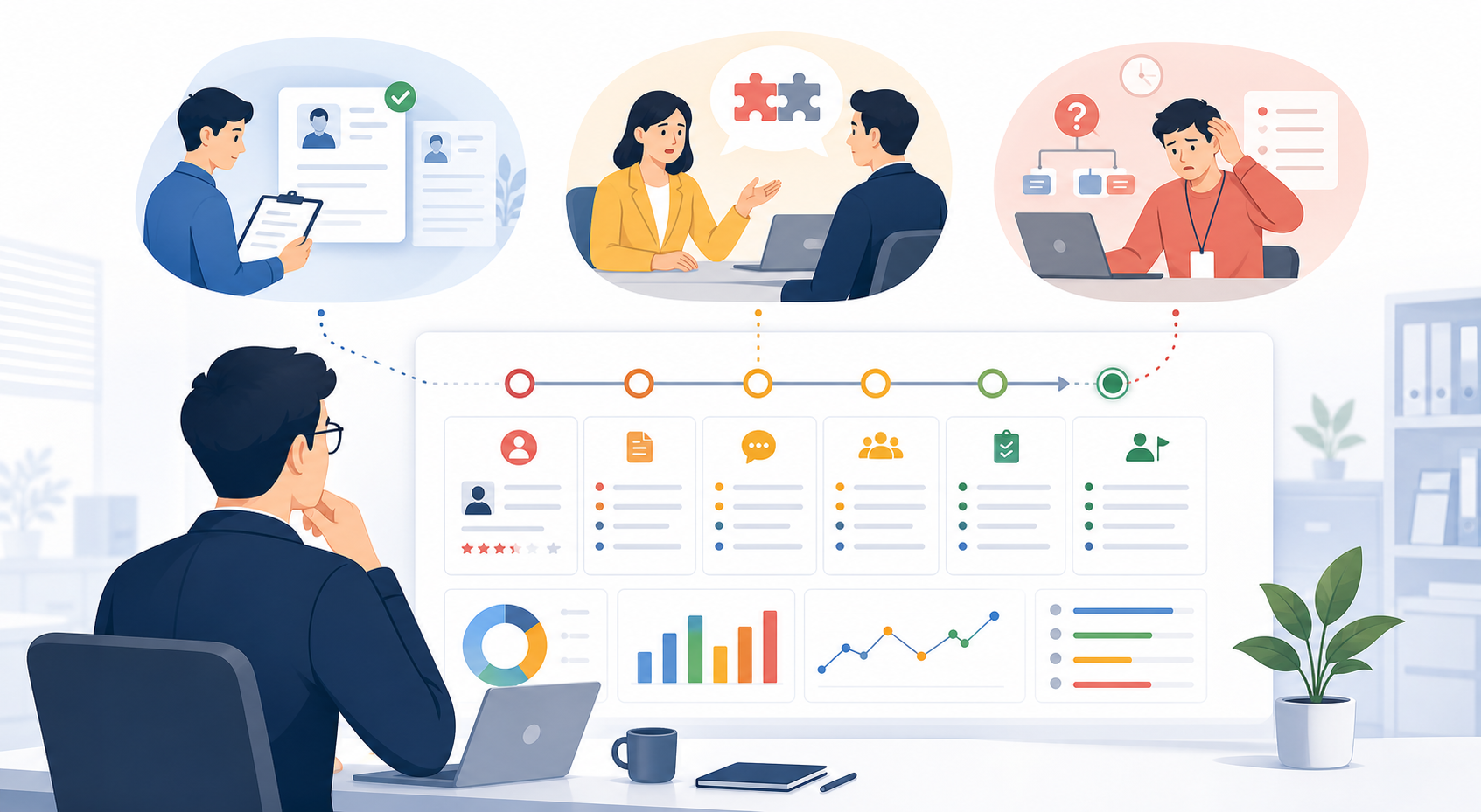 RoleFit 診斷人才流失與工作卡點的示意圖